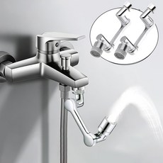 Vantibot 수도꼭지 회전식 튀김 방지 샤워기헤드 욕실용, 2개