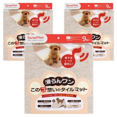 산코 반려동물을 생각한 미끄러지지 않는 흡착 타입 밀림 방지 타일 매트 4mm 9매입, 헤더 그레이, 3개