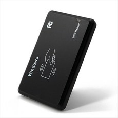 USB RFID 리더 듀얼 밴드 ID+IC 비접촉식 감도 스마트 카드 리더 지원 윈도우 시스템 및 휴대폰, 검은색