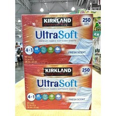 科克蘭 UltraSoft 烘衣柔軟去靜電紙 250張X2入 乾衣香氛, 1個, 超商取貨