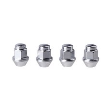 4개 M10x1.25 오크 너트 마시모 히순 커버 휠 볼트 10mm HS500 러그 나사, 실버