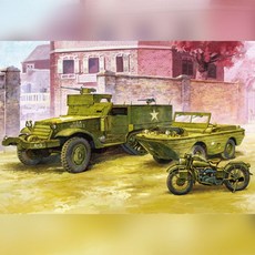 아카데미과학 1/72 M3 반궤도 장갑차 & 1/4톤 수륙양용 차량 프라모델 13408, 1개