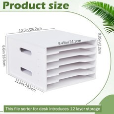 桌面文件架收納架 辦公室用品 A4文件夾 資料夾 文件欄 剪紙收納盒, 6層剪貼薄紙收納架【26.2CM】, 1個