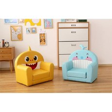 캐릭터 소파 소아과 치과 유치원 휴게실 리셉션 유아가구 모듈소파 다양한 동물디자인, 여러 사람, 밝은 노란색 고래 상어