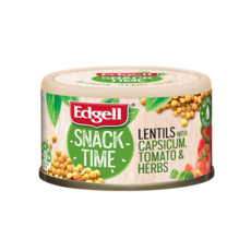 Edgell 스낵타임 통조림 렌틸콩 파프리카 토마토 허브 Snack Time Lentils With Capsicum Tomato & Herb, 1개, 70g