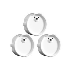 원더파파 귀여운 곰돌이 콘센트 안전마개, 곰돌이 화이트, 3개