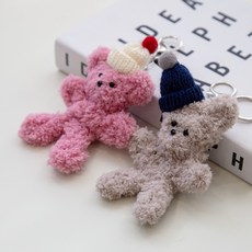모루인형 키링 만들기 키트 2종세트 diy 꾸미기 뽀글모루, 인디핑크 + 카키베이지, 2개