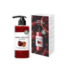 BYVIBES WONDER BATH SUPER VEGITOKS 紅色潔面乳, 1個, 300ml, 紅色