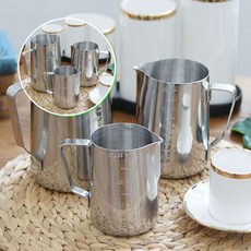 쌍문상회 카페용품 1P 밀크피쳐 라떼아 라떼아트 스텐 스팀피쳐 밀크저그 우유거품기 우유 커피메이커 우유스팀피쳐 밀크컵 드립컵 눈금컵 소 40872EA