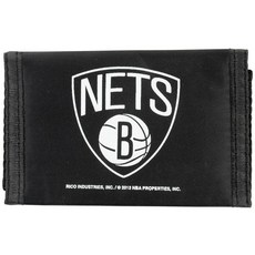 NBA Rico Industries 나일론 3단 지갑 브루클린 네츠 팀 색상 7.6x12.7cm(3x5인치)