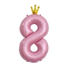 이벤트홀릭 초대형 왕관 숫자은박풍선, 핑크 8