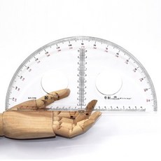 투명 유기물 180도 반원형 각도기 직경 25cm 대형 측정기, [03] 25CM diameter, 1개