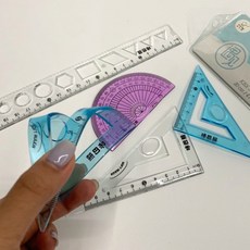 불꽃마켓 말랑말랑 구부러지는 삼각자 4종 세트 삼각자 투명자