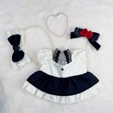 10cm 인형옷 봉제 선물 키링 인형 꾸미기 의상, E. 블랙 화이트 슈트, 1개