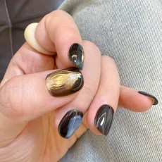 Portia Nail 純手工暈染魔鏡粉穿戴甲, 1個, 獵光（短方圓14mm,S