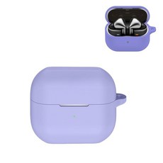 TSVSXS 삼성 갤럭시 버드3 프로/갤럭시 버드3(2024)와 호환되는 실리콘 케이스 키체인 포함 부드러운 충격 방지 보호 커버 전면 LED 표시 남성 여성용 32899, 퍼플