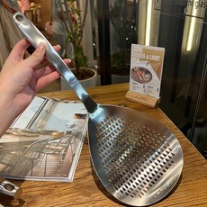 18/10不銹鋼長柄漏勺, 1個, 全不銹鋼短款大漏勺