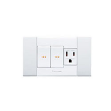 簡約風雙切開關插座面板 易於安裝 台灣用電規格, 1個