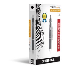 Zebra Pen SARASA Dry X1 접이식 젤 펜 0.7mm 미디엄 포인트 블랙 잉크 빠른 건조 얼룩 방지 젤 편안한 그립이 있는 인체 공학적 배럴 왼손 친화