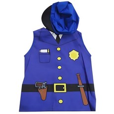 더나이스 교육기관 직업체험 놀이조끼 모자세트 어린이집 유아센터 창의력놀이 역할복 활동복, 1개, 경찰