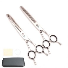 강아지 숱가위 애견 미용가위 셀프미용, 1개, 곡선형 물고기 뼈 곡선형 이빨 블랙