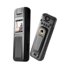 迷你螢幕隨身錄影筆，輕巧便攜，內建螢幕可即時回放，支援高容量記憶卡, 黑色, MD005