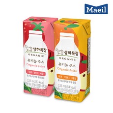 상하목장 유기농주스 125ml x 24팩 무료배송/사과오렌지케일/사과딸기케일, (사과오렌지케일12팩+사과딸기케일12팩), 1세트