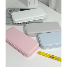 유스토어 솔리드 파스텔 소프트 4Color 필통, 1개, 화이트
