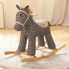 흔들목마 리틀타익스 말타기 체크무늬 흔들말 장난감, 포니 케빈 워셔블+동요