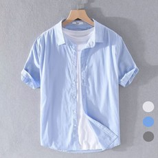 SELEAD 남성 베이직 린넨 단추 셔츠 반팔티 캐주얼 루즈한 다림질 프리 비즈니스 셔츠입니다 여름 면마 반팔 티셔츠