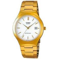 Casio 남성용 스테인레스 스틸 아날로그 시계 골드/화이트 다이얼 바톤 MTP-1170N-7A 439813, Casio 남성용 스테인레스 스틸 아날로그 시계 골드/