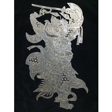 皮影 鍾馗 手工雕刻牛皮收藏, 如圖所示, 1個