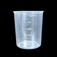 이루아 소형 플라스틱 계량컵 비커 투명 눈금, 1개, 100ml