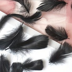 깃털 드림캐쳐 만들기재료 마크라메 100개입, 100개, 블랙