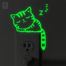 전원스위치 야광 데코스티커 야간표시, 여우