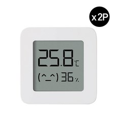 샤오미 디지털 블루투스 온습도계 2세대(건전지포함), 화이트, 2개