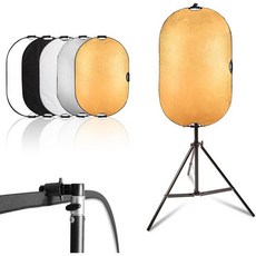 셀렌스 24x36인치60x90cm 조명 반사판 스탠드 키트 5in1 접이식 다중 디스크 사진 및 홀더 클램프 영상 스튜디오 야외, 24x36in Reflector Stand Kit