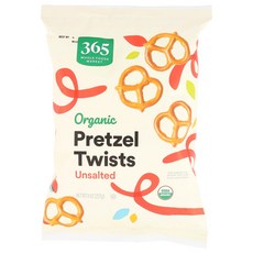 365 바이 홀푸드 마켓 유기농 미니 프레첼 트위스트 8oz 365 by Whole Foods Market Organic Unsalted Mini Pretzel Twists, 1개, 226.8g