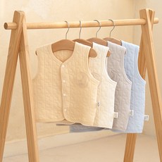 에뜨람 순면 아기 조끼 간절기 실내복 유아 신생아 누빔 보온 조끼 봄 가을 겨울 KC인증상품