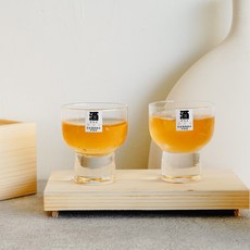 UDlab 日式清酒玻璃杯 70/125ml 兩入木盒裝, 1個, 大（125ml 2入⽊盒裝）