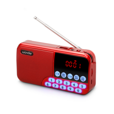 WONDER 旺德 藍牙/USB/TF 迷你收音機音響 WS-T039U, 紅色