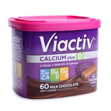 VIACTIV 鈣加D牛奶巧克力軟咀嚼錠, 1個, 60入, 60錠