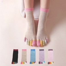 엑스비지 무지개 발가락 양말 5켤레