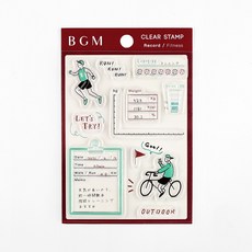 莫莫日貨 2021 日本進口 BGM 水晶印章 透明印章組 生活紀錄系列 健康CSK005, 1個