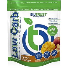 BioTRUST Raw Carb 牧場飼養的四蛋白混合粉桃芒果, 1個, 527克