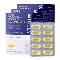 와이즐리 80% 순도 프리미엄 초임계 알티지 오메가3 1000mg, 3개, 60정