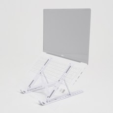 오산다 10단 접이식 노트북 거치대 파우치포함, 화이트, 1개