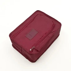 휴대용 신발 가방 방수 접이식 파우치 여행용 정리함 대용량 수납 1개, Wine red