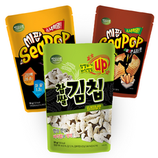 고단백 저당스낵 바다과자 김칩과 씨팝 3종세트, 1개, 95g