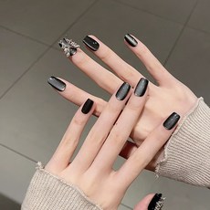 美甲貼片穿戴甲夏季甜酷風美甲片可拆卸貓咪星星蝴蝶結假指甲短款, 1個, BY1719天香國色:工具包款